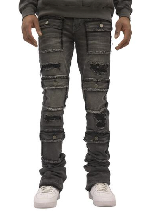 SAVANT STACK JEAN - BLACK WASHED DENIM