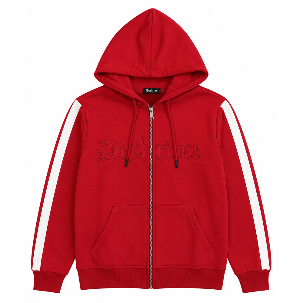 DOCTRINE FULL ZIP RACING HOODIE - RED - DBH516