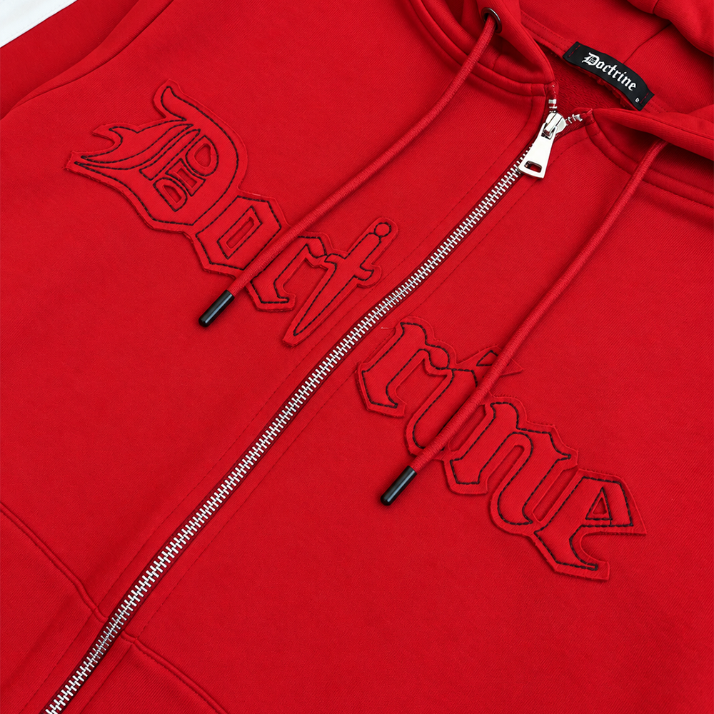 DOCTRINE FULL ZIP RACING HOODIE - RED - DBH516