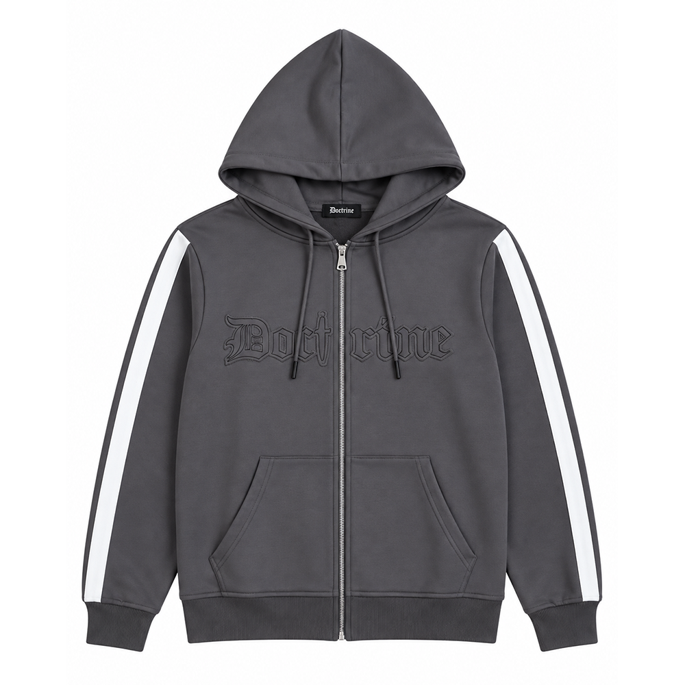 DOCTRINE FULL ZIP RACING HOODIE - GRAY - DBH516