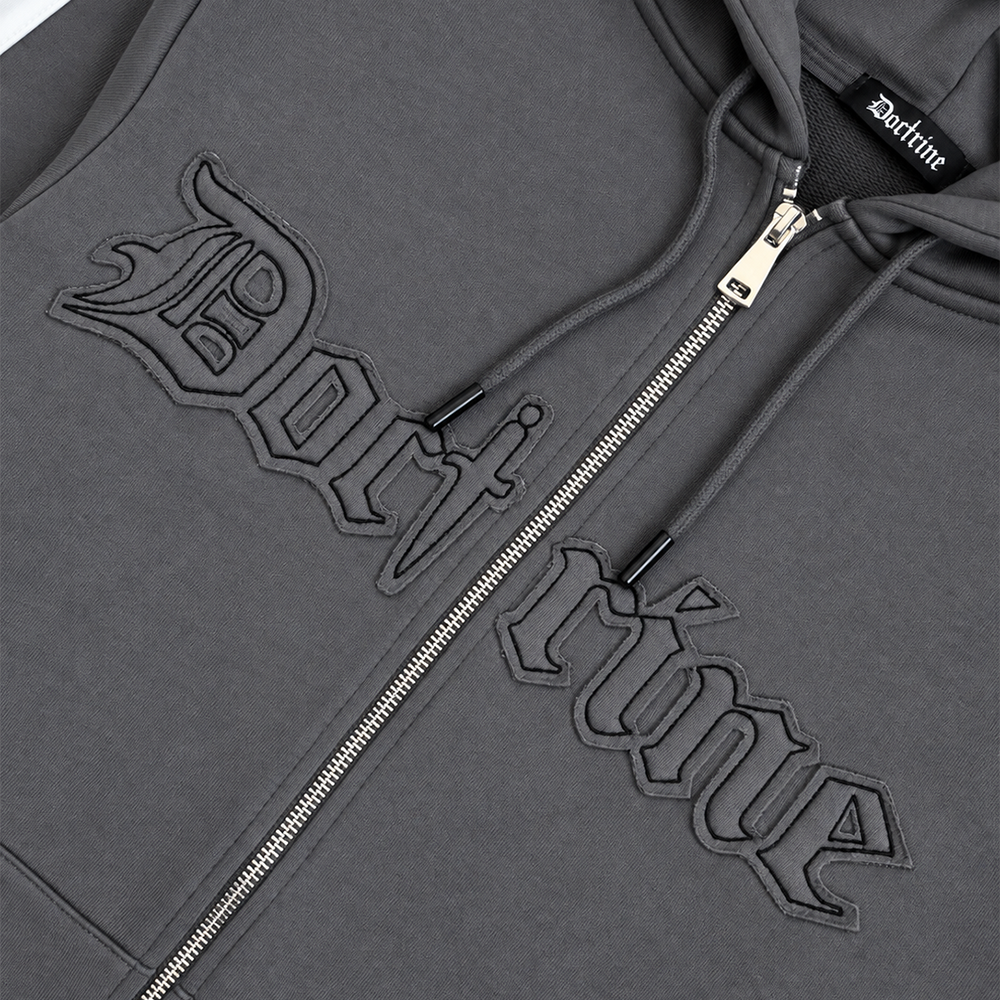 DOCTRINE FULL ZIP RACING HOODIE - GRAY - DBH516