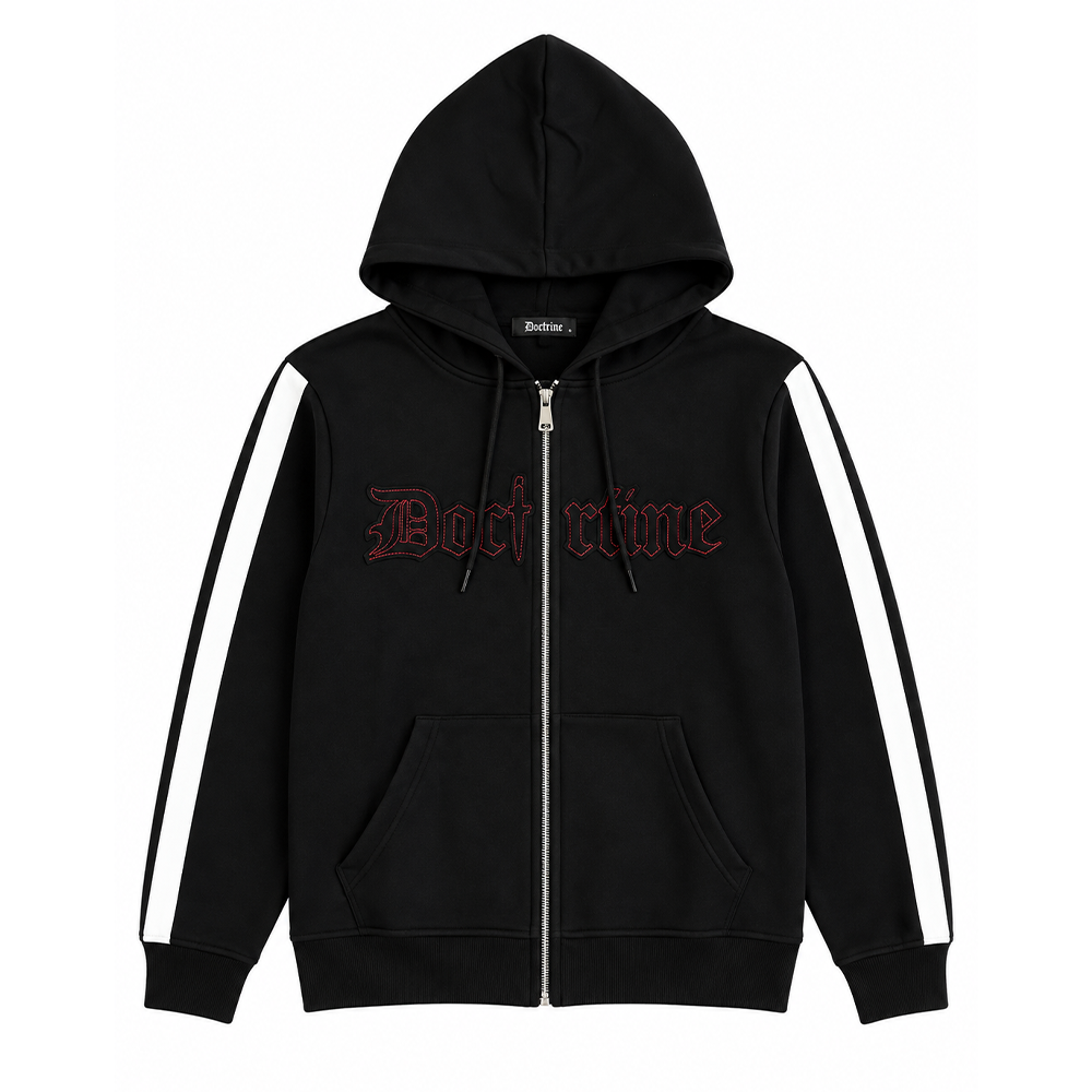 DOCTRINE FULL ZIP RACING HOODIE - BLACK - DBH516