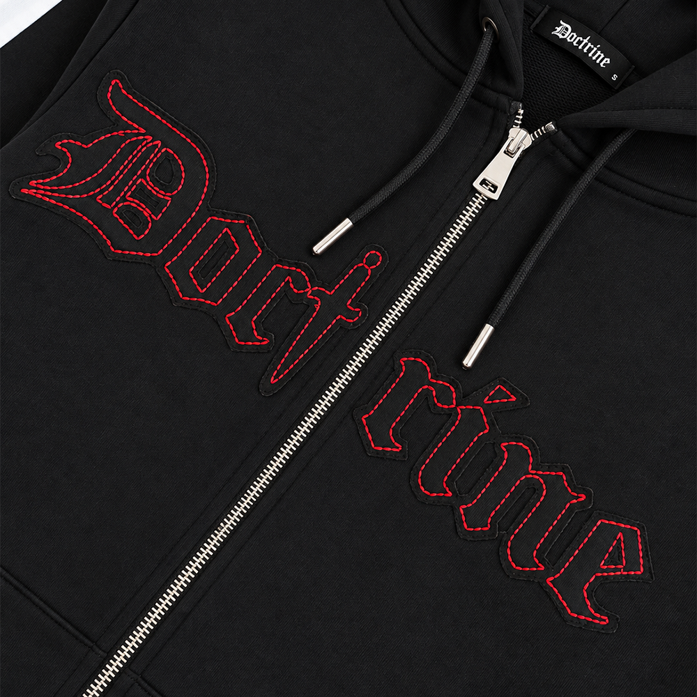 DOCTRINE FULL ZIP RACING HOODIE - BLACK - DBH516