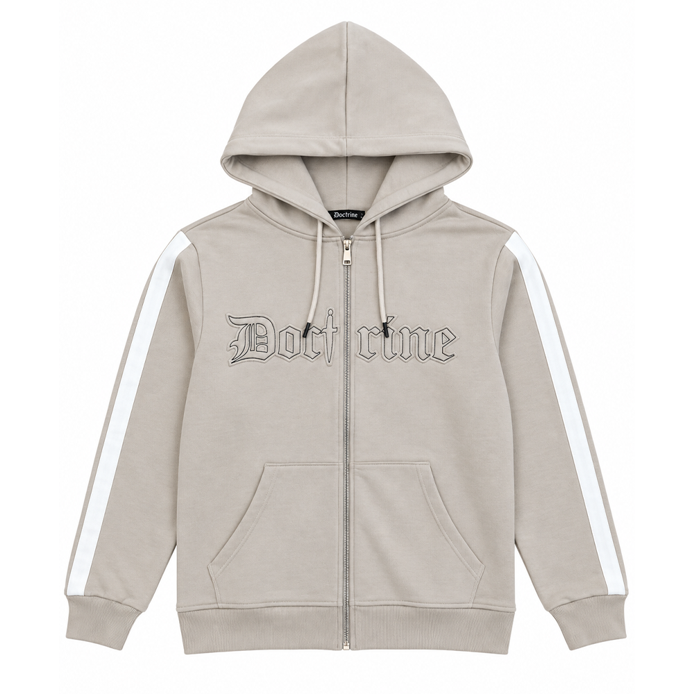 DOCTRINE FULL ZIP RACING HOODIE - KHAKI - DBH516