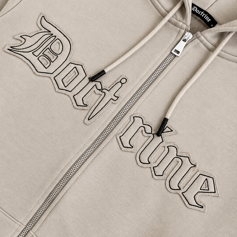 DOCTRINE FULL ZIP RACING HOODIE - KHAKI - DBH516