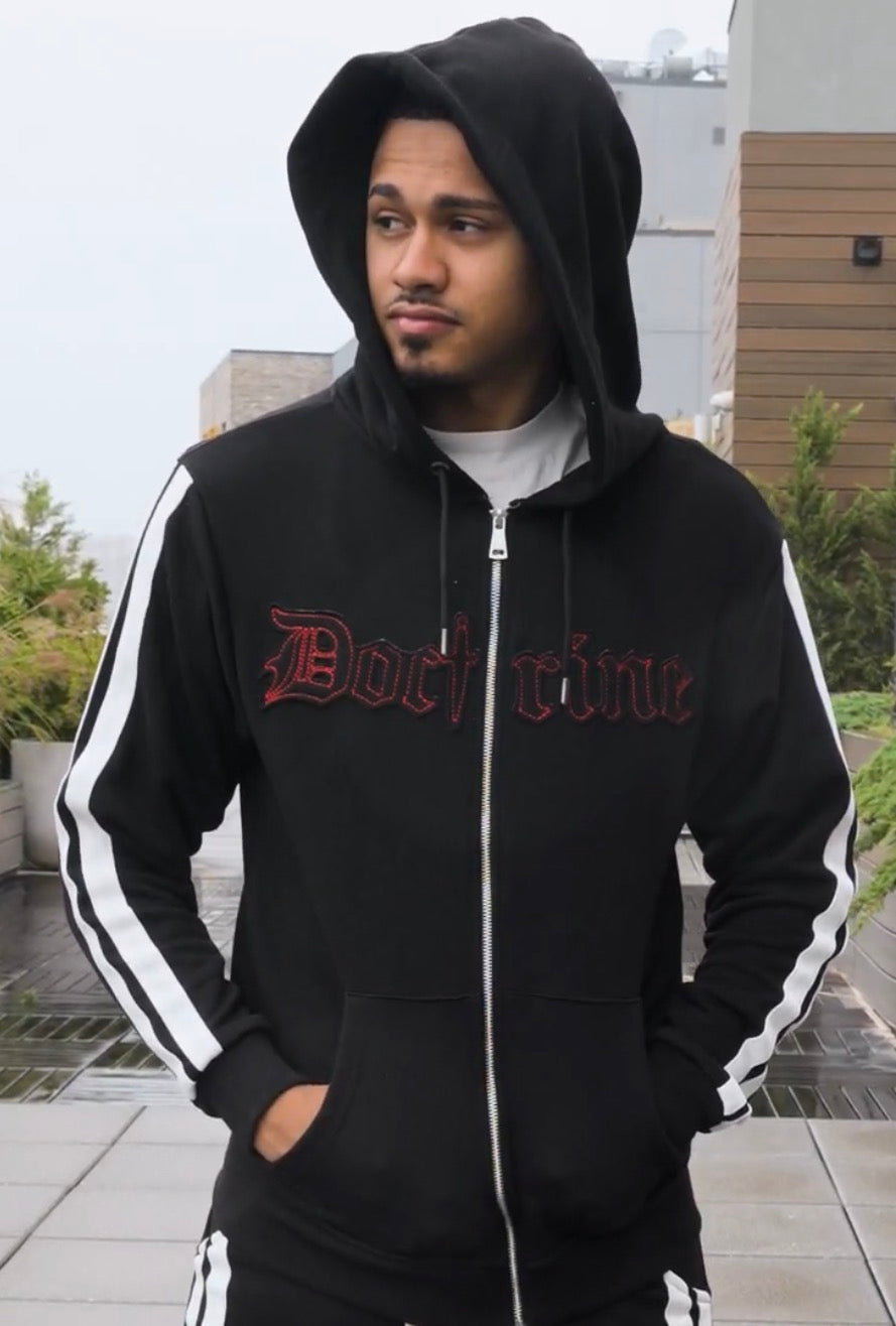 DOCTRINE FULL ZIP RACING HOODIE - BLACK - DBH516