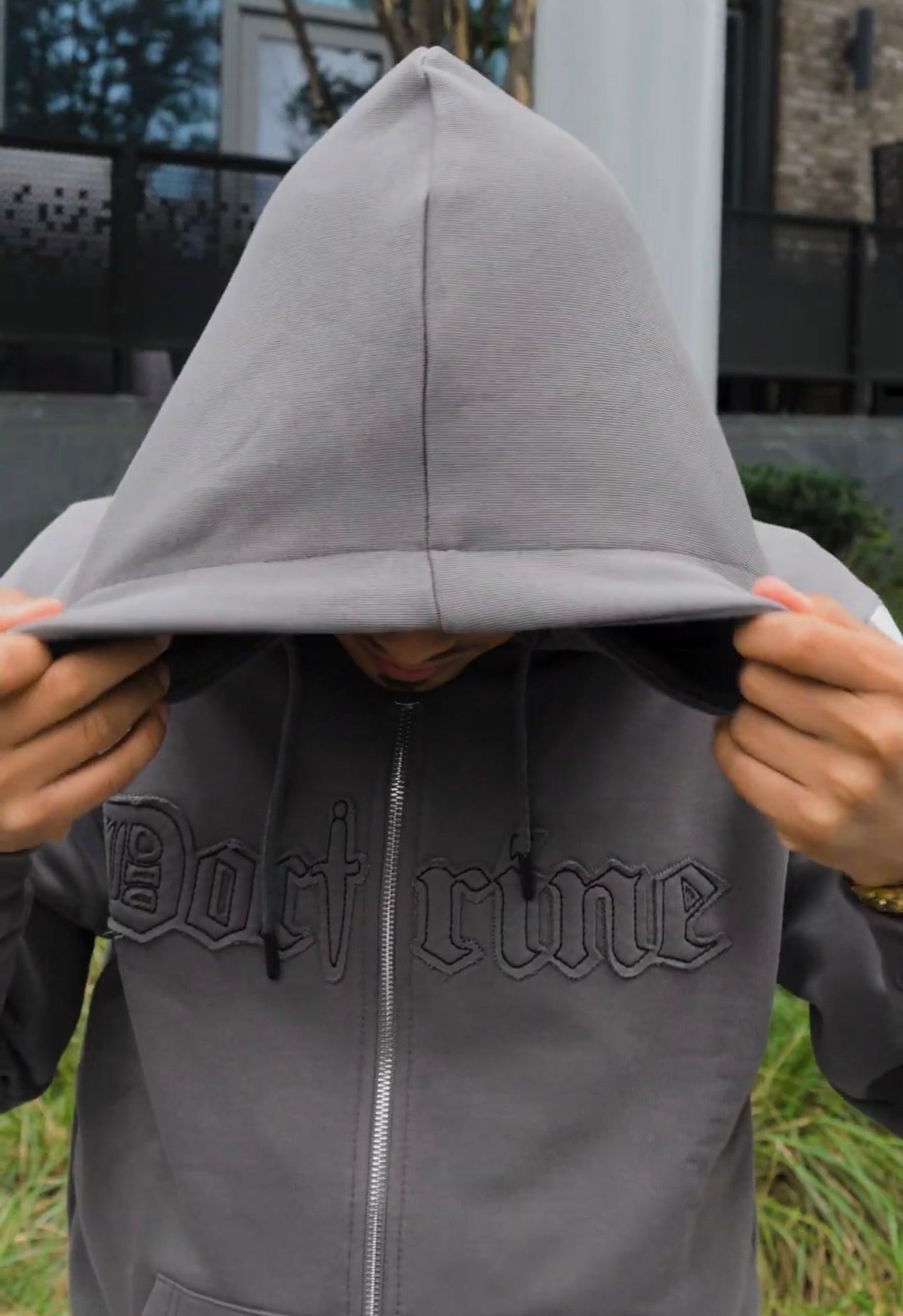 DOCTRINE FULL ZIP RACING HOODIE - GRAY - DBH516