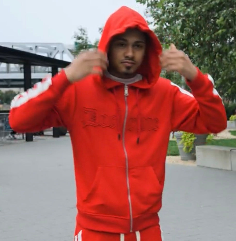 DOCTRINE FULL ZIP RACING HOODIE - RED - DBH516