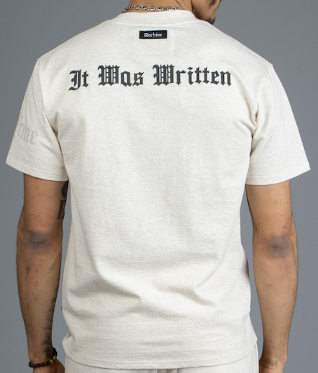 DOCTRINE CORE DAGGER LOGO T-SHIRT - HEATHER OATMEAL - DB0131