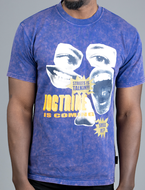 DOCTRINE STREETS IS TALKING T-SHIRT - DEEP COBALT - DB0070