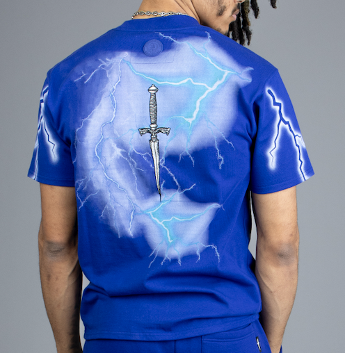 DOCTRINE ELECTRIC STORM T-SHIRT - DEEP COBALT - DB0074