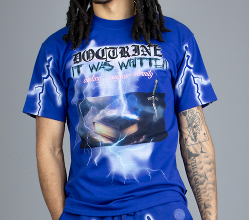 DOCTRINE ELECTRIC STORM T-SHIRT - DEEP COBALT - DB0074