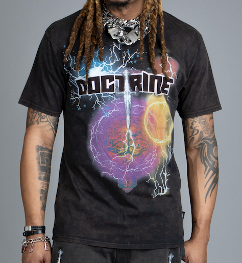 DOCTRINE DAGGER WAVE T-SHIRT - BLACK - DB0084