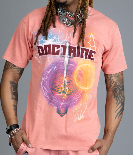 DOCTRINE DAGGER WAVE T-SHIRT - ROSE RED - DB0084
