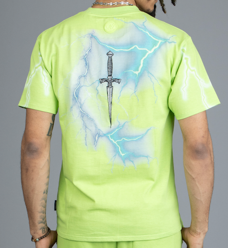 DOCTRINE ELECTRIC STORM T-SHIRT - BRIGHT LIME - DB0074