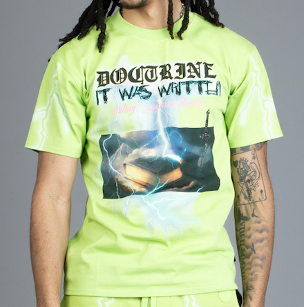 DOCTRINE ELECTRIC STORM T-SHIRT - BRIGHT LIME - DB0074