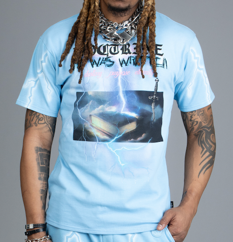 DOCTRINE ELECTRIC STORM T-SHIRT - SKY BLUE - DB0074