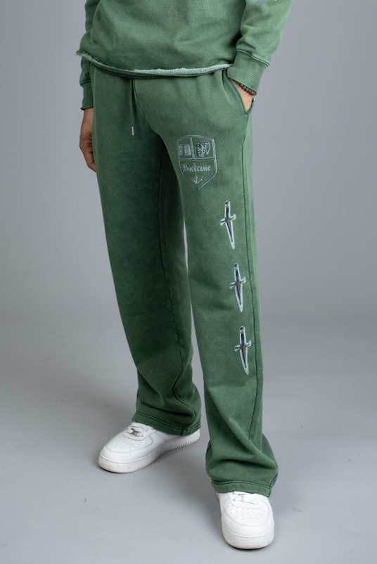 DOCTRINE COAT OF ARMS LOOSE FIT JOGGER - GARDEN GREEN - DB0065