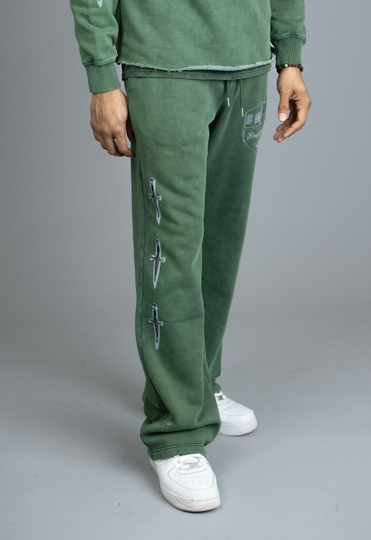 DOCTRINE COAT OF ARMS LOOSE FIT JOGGER - GARDEN GREEN - DB0065