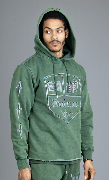 DOCTRINE COAT OF ARMS HOODIE - GARDEN GREEN - DB0064
