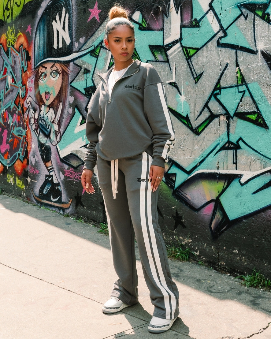 DOCTRINE QUARTER ZIP RACING CREW - GRAY - DBC512