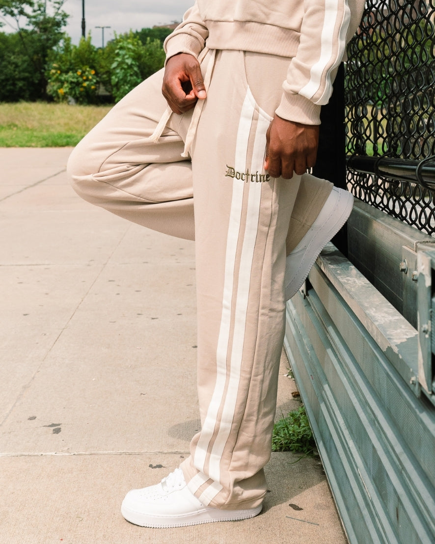 DOCTRINE DOUBLE STRIPE RACING JOGGER  - KHAKI - DBJ407