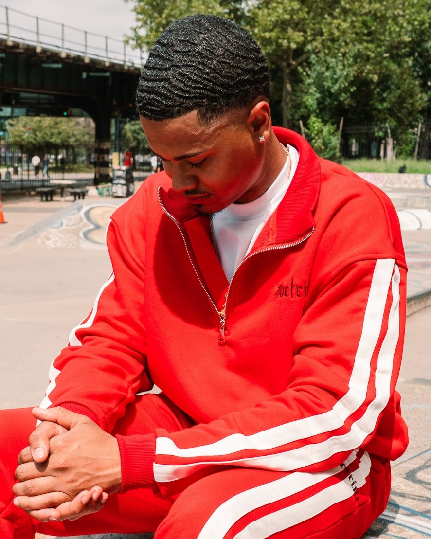 DOCTRINE QUARTER ZIP RACING CREW -RED - DBC512