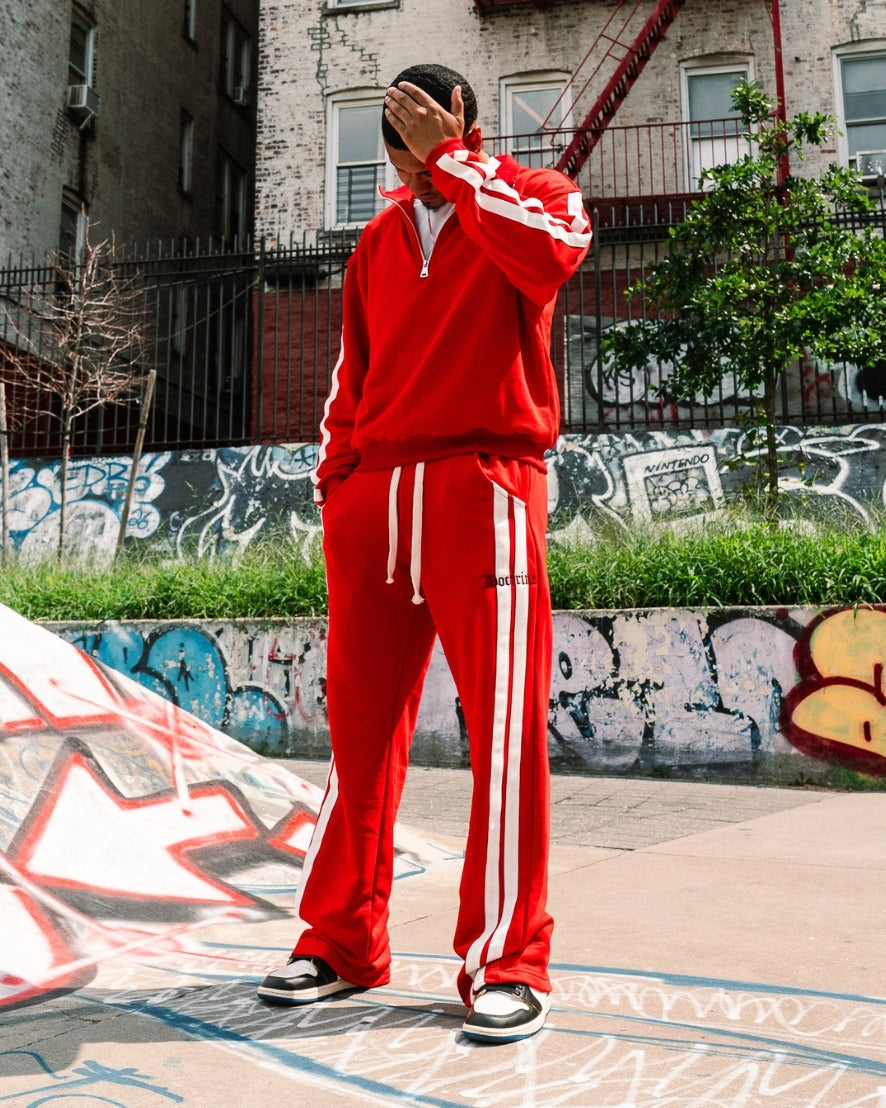 DOCTRINE QUARTER ZIP RACING CREW -RED - DBC512