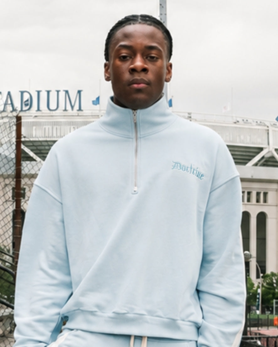 DOCTRINE QUARTER ZIP RACING CREW -SKY BLUE - DBC512