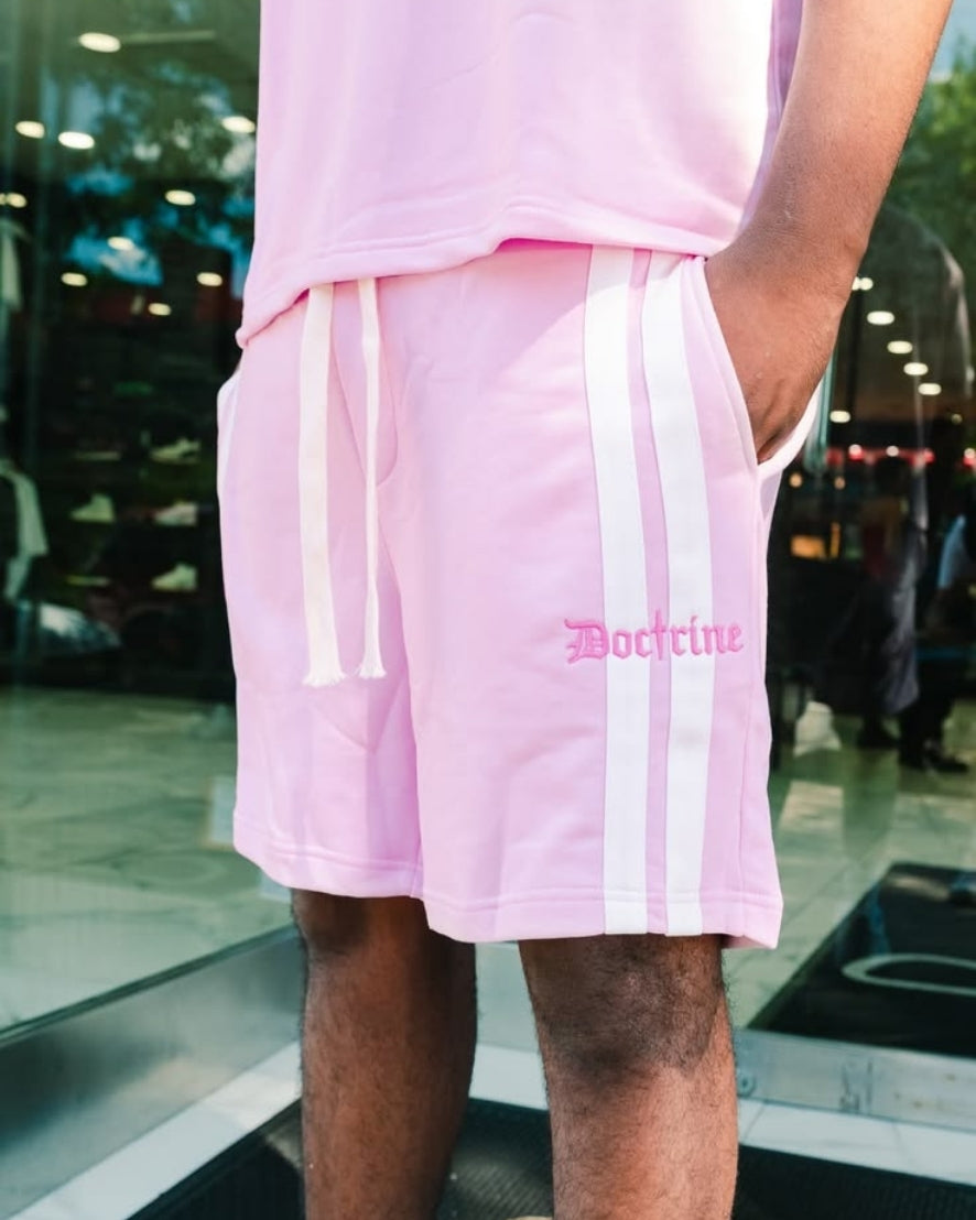 DOCTRINE DOUBLE STRIPE RACING SHORT - PINK - DBJ415